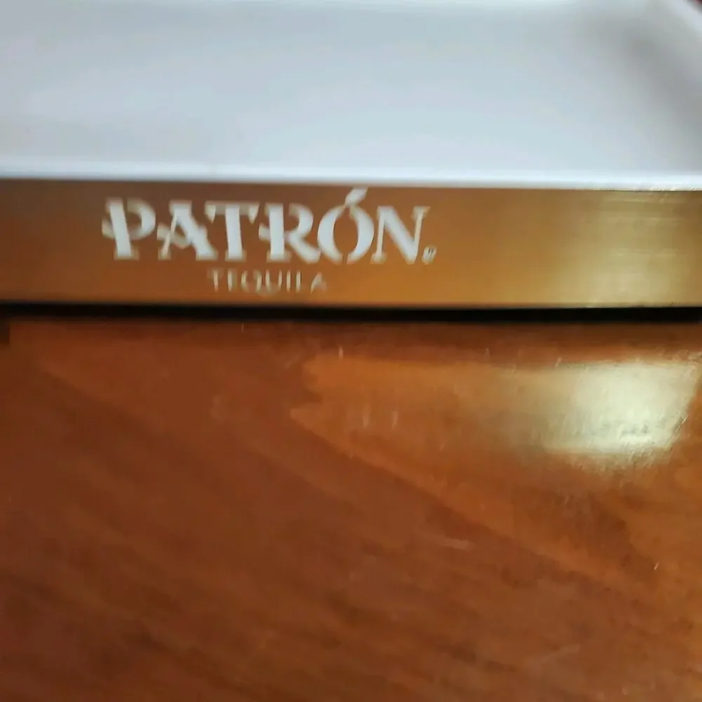 Patron LED Light Up Tray Gold Trim Bar Serving VIP Bottle Service Board